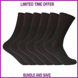 Thick Crew Socks 6-Pack for Women Size 9-11 Athletic Casual Boot